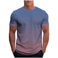 thumbnail image 2 of Hfnxid Mens Summer Shirt Gradient Short Sleeve Top Lightweight Crewneck Workout Shirts Casual Stretch Going Out Vacation Tee Pink XXL, 2 of 6