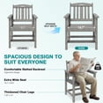 thumbnail image 6 of Erinnyees 7-Piece HDPE Outdoor Dining Set, 66.9" Marble Texture Patio Table with Umbrella Hole, and 6 All-Weather Chairs for Yard Deck Porch, Gray, 6 of 9