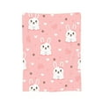 thumbnail image 7 of DouZhe Ultra-Soft Micro Fleece Lightweight Flannel Bed Blanket, Cartoon Pink Pretty Rabbit Print Cozy Warm Throw Blankets, 40"x30", 7 of 7