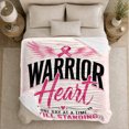 thumbnail image 5 of Empowering Breast Cancer Awareness Warrior Heart One Day, Cozy Typography Art Scene, Warm Flannel Blanket for Living Room and Reading Nook, Art Lovers Thanksgiving Gift, Artistic Home Decor, 5 of 9