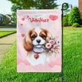 thumbnail image 3 of Happy Valentine's Day Cavalier King Charles Spaniel holding flowers Garden Flag 12x18in Double Sided Dog Lover Gifts Outdoor Decor - 3005, 3 of 5