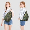 thumbnail image 2 of Jungle Floral Sling Backpack - Exotic Monstera & Flowers Design Crossbody Bag, Fashionable Pack, 2 of 4