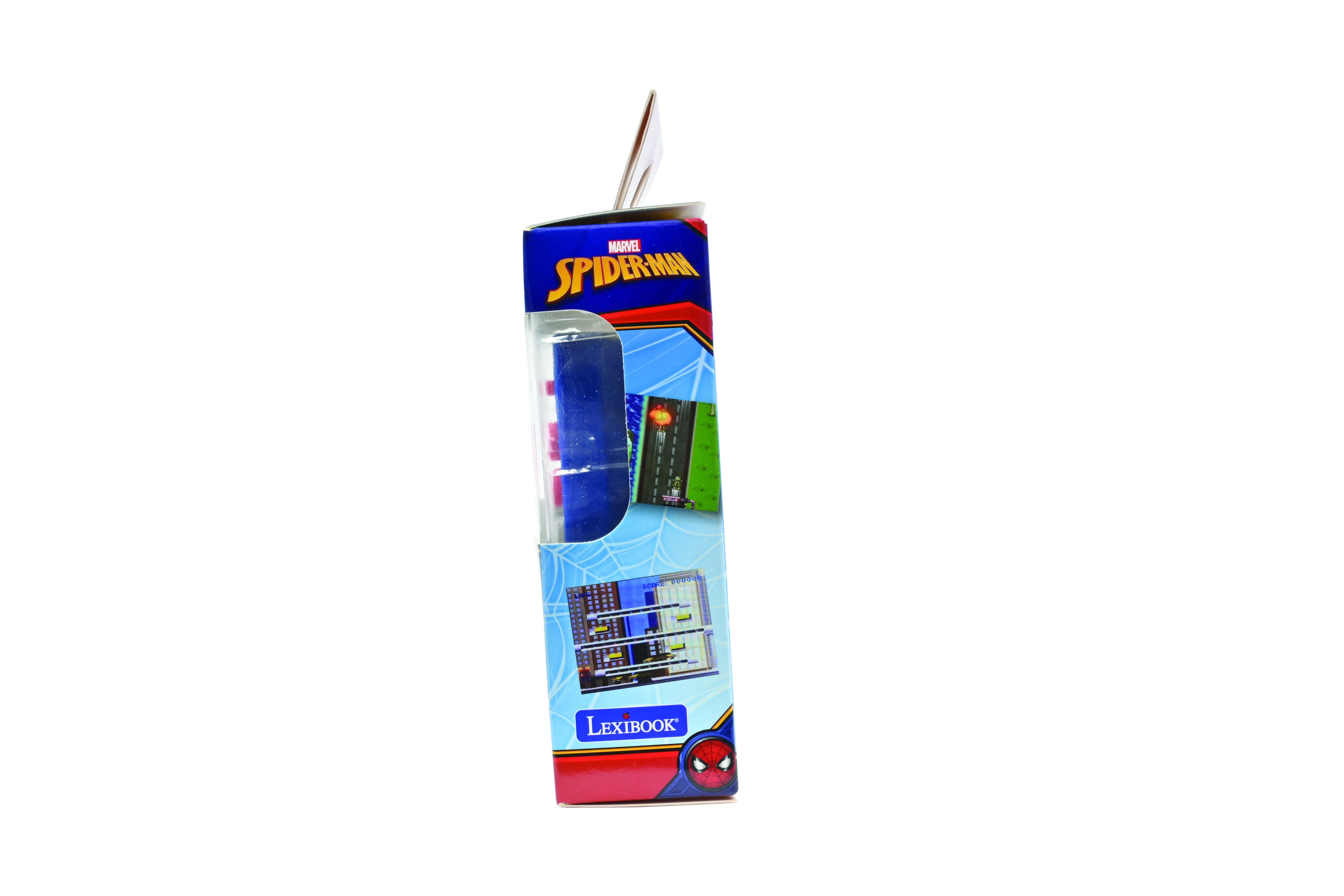 Lexibook Spider-Man, Cyber Arcade Pocket Game Console, 150 Games, LCD Screen, Battery Operated, Red/blue