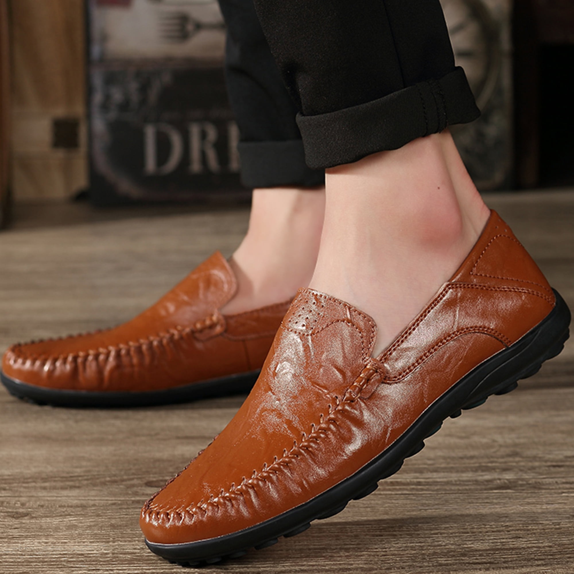 Mens Slip On Dress Shoes Business Shoes Formal Oxfords Loafers US Size 6.5-15 