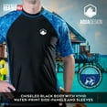 thumbnail image 4 of Aqua Design Mens Short Sleeve Rash Guard Shirt: Surf Swim Rashguard Shirts:Royal Ripple/Black size 4X-Large, 4 of 6