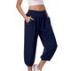 thumbnail image 1 of Pantalones capri elásticos de cintura alta para mujer: pantalones capri informales y cómodos con bolsillos, tallas S-XXL, 1 of 8