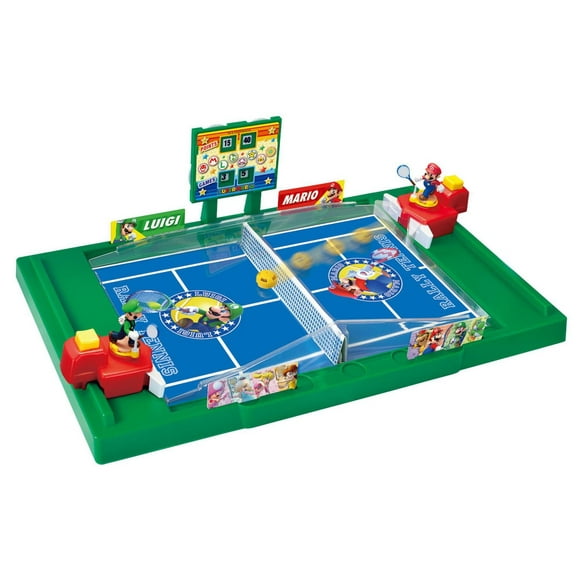 Epoch Games Super Mario Rally Tennis, Tabletop Skill and Action Game with Collectible Super Mario Action Figures