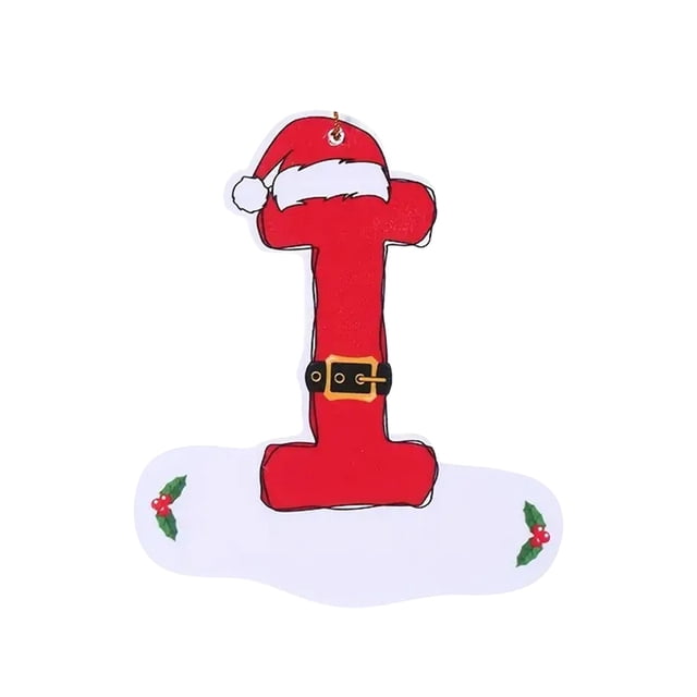 Xihbxyly Adornos Navideños con Letras, Colgante de Madera con 26 Letras Del Alfabeto, Adornos Rojos para Árbol de Navidad, Decoración Festiva para El Hogar o La Oficina, Regalo Personalizado para Las