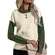 thumbnail image 5 of Suéter De Punto Para Mujer, Informal, Holgado, De Manga Larga, Para Mujer, Con Cuello Redondo, Color Block, Cómodo Para Uso Diario ANGGREK  Otros, 5 of 6