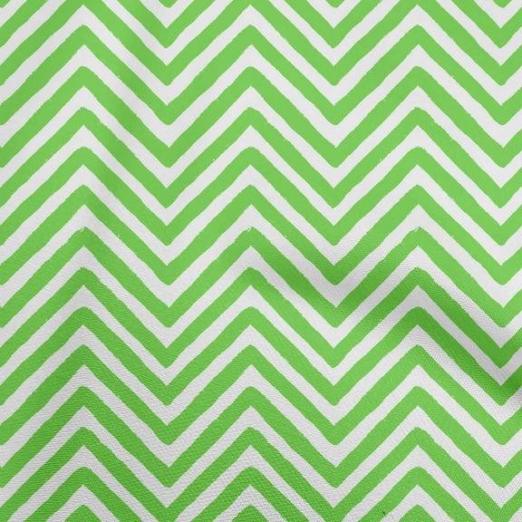 oneOone Polyester Spandex Green Fabric Chevron Quilting Supplies Print Sewing Fabric By The Yard 56 Inch Wide