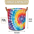 ADECORIVY Color Tie Dye Rainbow Swirl Laundry Basket, Foldable Laundry ...