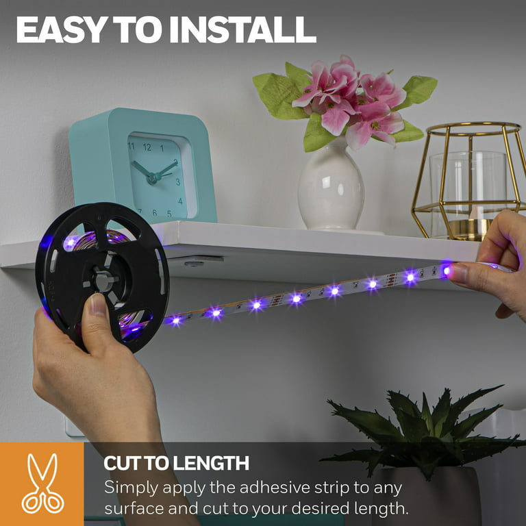 Honeywell 9.8ft USB or Battery Powered LED RGB Motion Activated Strip Lights for Home Decor, Mounted Under Cabinet Lights, with Remote Control