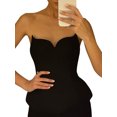 thumbnail image 3 of VISgogo, camisetas de tubo de verano para mujer, chaleco de corsé Irregular sin mangas con cuello en V y envoltura de Color sólido VISgogo moda, 3 of 9