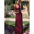 thumbnail image 4 of Women'S Maxi Skirt Set 2 Piece Outfits Sleeveless Strap Top Maxi Skirt Vacation Skirt Set Wine Red L, 4 of 7