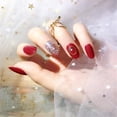 thumbnail image 1 of Uñas Artificiales Falsas ANGGREK con Decoración de Diamantes de Imitación y Pegamento, 24 Uds., 1 of 8