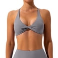 thumbnail image 1 of Sujetador Deportivo Con Cuello Halter Para Mujer/Top Fruncido De Alto Soporte De Impacto Para Fitness Yoga, 1 of 4