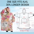 thumbnail image 4 of Oversized Wearable Blanket Hoodie,Pomeranian Dogs and Pioneer Flower Sherpa Blanket Hoodie with Super Pockets,Super Warm Fuzzy Pullover for Women & Men, 4 of 6