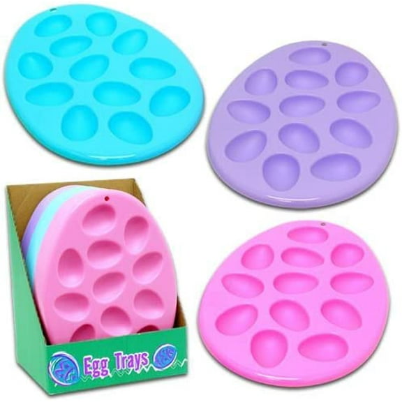 3pc 12" Blue//Purple EGG Shaped Serving Tray SET Deviled Plate Dish