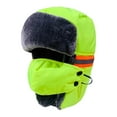thumbnail image 1 of KLKCMS Russian Hat Reflective Skiing Cap Motorcycle Snowboarding Winter Trapper Hat Green, 1 of 9
