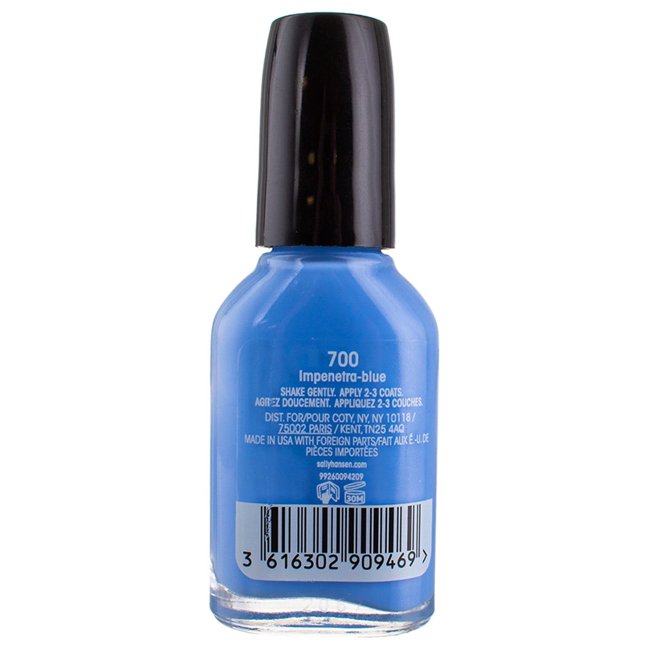 (3 pack) Sally Hansen Hard as Nails Nail Polish, Impenetra-blue 0.45 fl oz, No Chipping or Splitting