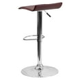 thumbnail image 6 of Flash Furniture 2 Pack Contemporary Burgundy Vinyl Adjustable Height Barstool with Solid Wave Seat and Chrome Base, 6 of 9