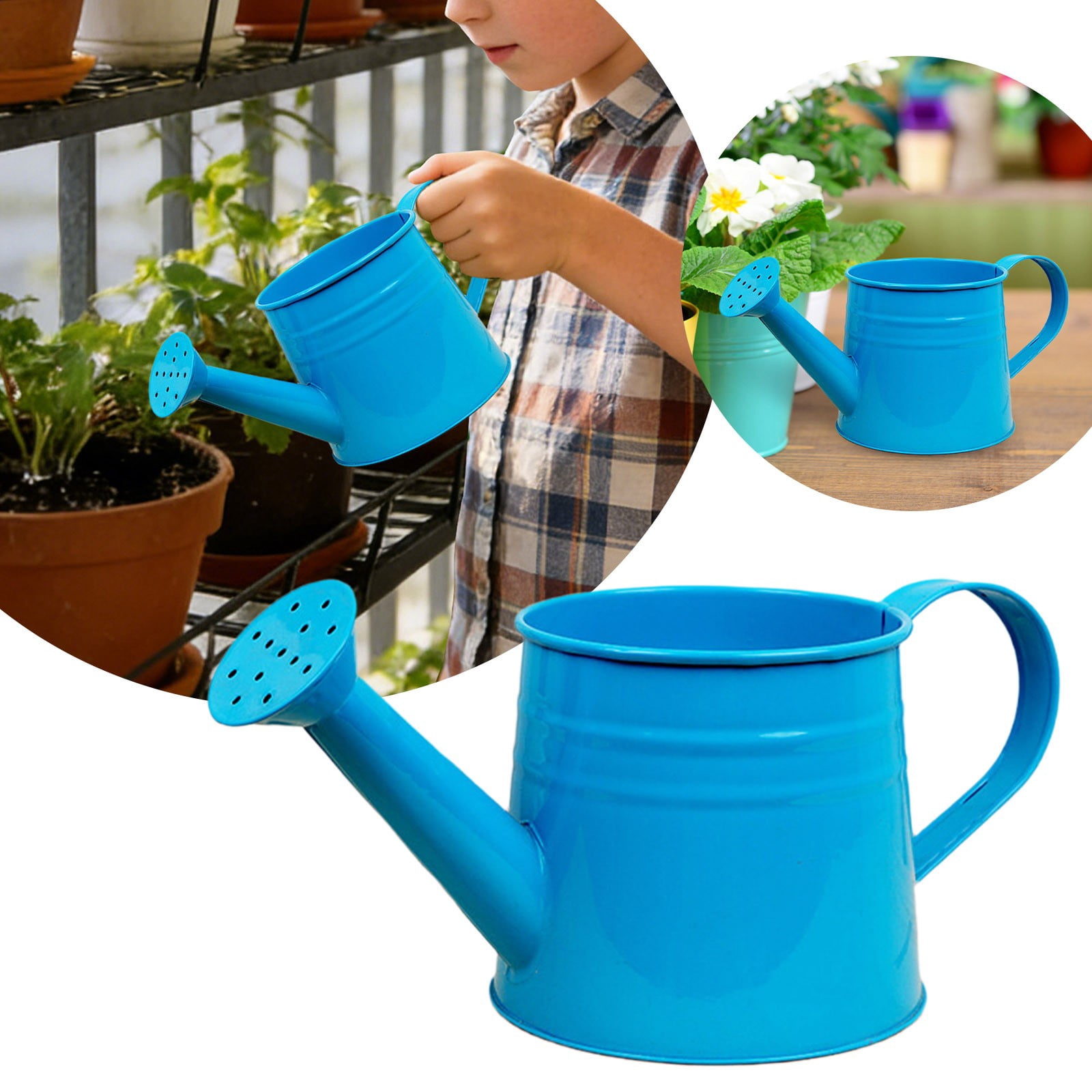 Metal Watering Can for Indoor 1L, Vintage Garden Sprinkling Can with Long Spout, Tinplate Watering Kettle Gardening Tool for Outdoor Lawn Flower Care