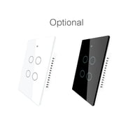 BIMZUC Upgraded 4 Gang Wi-Fi Smart Touch Switch, Glass Panel Wall Light Switches Compatible with Alexa & Google Home, App Remote Control, Timer Function, Waterproof, White (5.3 inches / 13.5 cm)