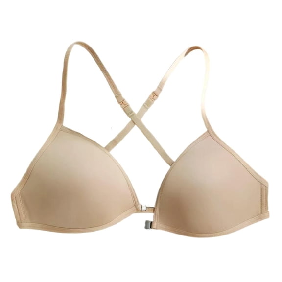 Lerpwige Front Closure Push Up Bra Padded Deep V Plunge Bras Smooth Triangle Bralette