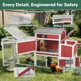 thumbnail image 4 of PETSCOSSET 77.4"L Chicken Coop with Run, Wooden Chicken Tractor with Wheels, Chicken swing & Nesting boxes, Red, 4 of 9