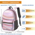 thumbnail image 3 of 17 Inch Lightweight Backpack,PVC Waterproof Oxford Fabric, Ergonomically Designed, with Large Capacity, Aqua Blue Watercolor, 3 of 5