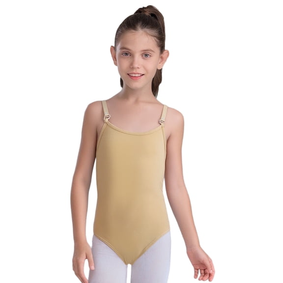 Haitryli Kids Girls Team Basic Ballet Dance Leotard Activewear Gymnastics Workout Outfits Dance Outfit Nude S
