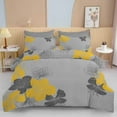 thumbnail image 2 of Floral Comforter Set King 7 Pieces Bed in a Bag Yellow Floral Pattern Printed on Grey Soft Microfiber Bedding Set Lightweight Bed Comforter Set for All Season, 2 of 8
