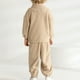 thumbnail image 4 of Odeerbi 6M-11Y Niños Niñas Trajes de Invierno Polipiel Sudaderas Cuello Mofle Con Media Cremallera Pantalones de Sudadera Niños Franela Manga Larga Ropa de Dormir Set, 4 of 9