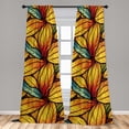 thumbnail image 2 of Botanical Window Curtains, Close Up Illustration of the Autumn Leaves Repeated Design of Art, Lightweight Decor 2-Panel Set with Rod Pocket, Pair of - 28"x95", Mustard and Vermilion, by Ambesonne, 2 of 3