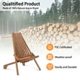 thumbnail image 2 of Wood Folding Chair for Outdoor, Low Profile Acacia Wood Lounge Chair for Balcony Porch Backyard Patio Lawn Garden, 2 of 23