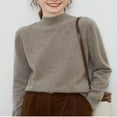 thumbnail image 4 of Chandail en Laine Mérinos pour Femmes Automne Hiver Tendance à Manches Longues Col Montant Doux Chaud Chandail à Enfiler Hauts, 4 of 5
