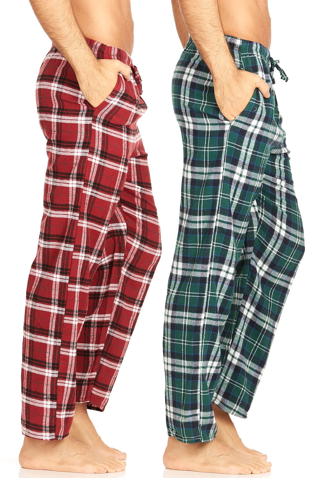 Smeiling Mens Homewear Winter Flannel Solid Thicken Long Pants Pajamas Set