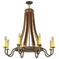 thumbnail image 4 of Meyda Tiffany Greenbriar Oak 8 Light Candle Chandelier, 4 of 5