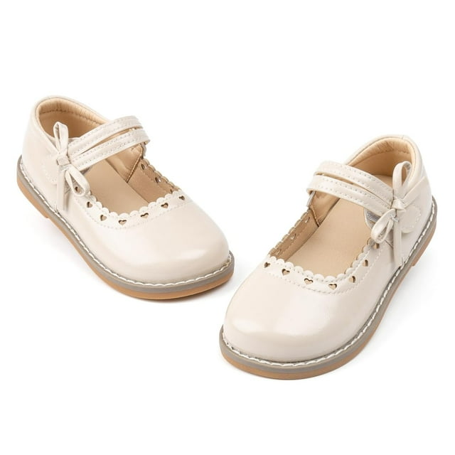 Vestido Mary Jane de Shomosa para niñas pequeñas, color beige, talla 2.5