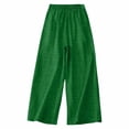 thumbnail image 3 of Women's Flowy Wide Leg Pants Casual Beach Pants High Waisted Drawstring Palazzo Trousers with Pockets, 3 of 7
