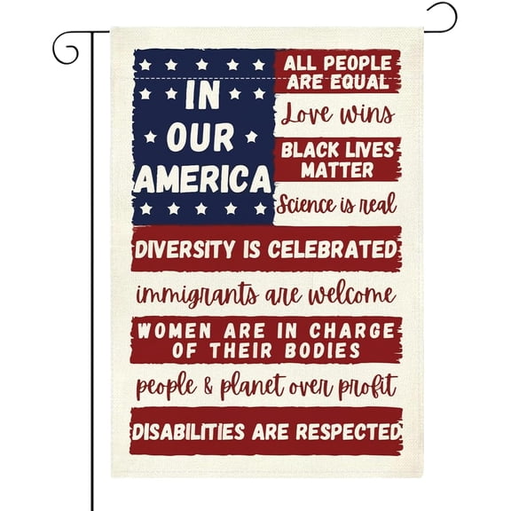 Patriotic 4th of July Garden Flag Double Sided Burlap 12 x 18 Inch Outdoor Independence Day Yard Decoration