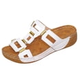 thumbnail image 2 of Otqutp Womens Wedge Sandals Geometric Cutout Decorative Straps Open Toe Casual Shoes Summer Non-Slip Beach Hiking Slippers, 2 of 8