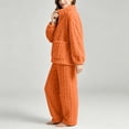 thumbnail image 4 of NominalSnug Flannel Pajamas for Women Sets Full Zip up Fuzzy Fleece Cardigans Wide Legh Pants Winter Thicken Warm Lounge Sleepwear 2 Piece, 4 of 8