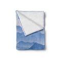 thumbnail image 2 of Mountain Soft Flannel Fleece Blanket, Nature Theme a Panoramic Silhouette of the Mountains in the Morning Illustration Print, Cozy Plush for Indoor and Outdoor Use, 70" x 90", Blue, by Ambesonne, 2 of 6