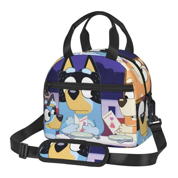 Lsque Bluey Pattern Lunch Bag ,Insulated Lunch Box, Small Leakproof Cooler Food Lunch Containers Reusable High Capacity Lunch Tote Bags