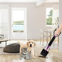 Nebwoak Foldable Dog Poop Scooper, Long Handle Spring-Loaded Pet Waste Pickup Tool with Bag Clip, ABS Non-Stick Portable Pooper Scooper for Grass Gravel Yard