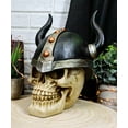 thumbnail image 5 of Viking Chieftain Warlord Warrior Odin Skull With Bull Horned Helmet Figurine, 5 of 5