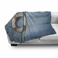 thumbnail image 2 of Coastal Soft Flannel Fleece Throw Blanket, on Shabby Blue Planks Nature Antique Look Tourism Theme, Cozy Plush for Indoor and Outdoor Use, 60" x 80", Pale Brown Pale Blue, by Ambesonne, 2 of 5