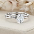 thumbnail image 4 of Eclet Jewels Engagement Ring Set - 1.9 Ct VVS1/D Oval Cut Diamond Ring - 14K White Gold Over Ring - Wedding Solitaire Ring With Matching Band - Fabulous Two Ring for Women's - Causal Office Wear Ring, 4 of 10