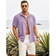 thumbnail image 3 of COOFANDY Men's Casual Shirt Regular Fit Short Sleeve Solid Linen Shirt Button Down Beach Shirt, 3 of 6